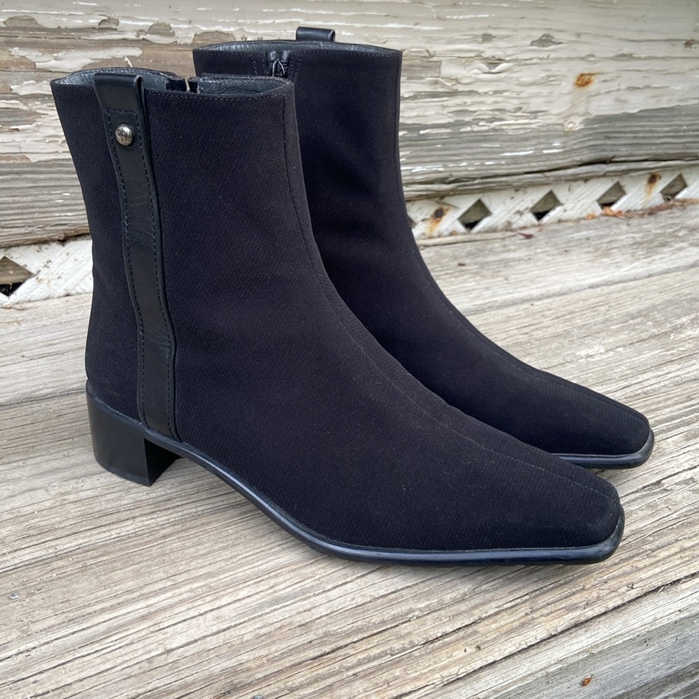 Stuart Weitzman Black GORE‑TEX Waterproof Square Toe Ankle Boot Women's Size 7.5 - Picture 13 of 14